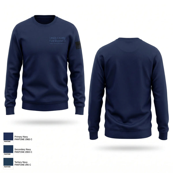 Crew Neck Sweatshirt, Lewis County Fire District 3, Fire Department, Teamtime, Team time, sublimation, custom sports apparel, team uniforms, spirit wear, spiritwear, sports uniforms, custom shirts, team store, custom team store, fundraiser sports, apparel fundraiser