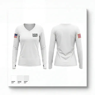 Womens Long Sleeve Vneck Shirt, Southside composite squadron, Air Force, Teamtime, Team time, sublimation, custom sports apparel, team uniforms, spirit wear, spiritwear, sports uniforms, custom shirts, team store, custom team store, fundraiser sports, apparel fundraiser