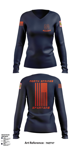 Womens Long Sleeve Vneck Shirt, Spartans, Army, Teamtime, Team time, sublimation, custom sports apparel, team uniforms, spirit wear, spiritwear, sports uniforms, custom shirts, team store, custom team store, fundraiser sports, apparel fundraiser