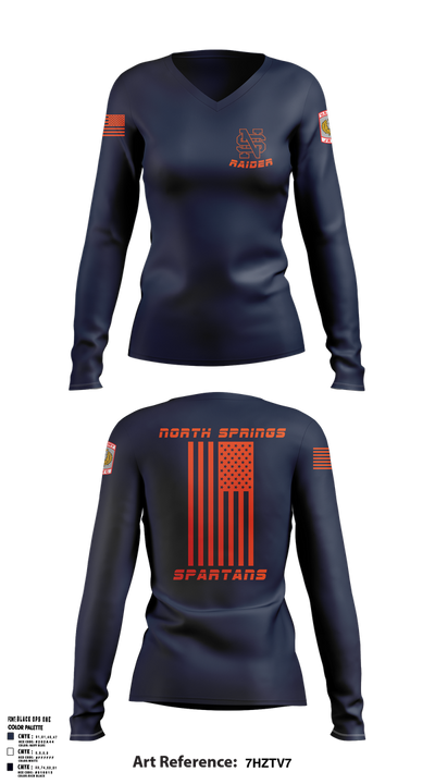 Spartans 7084698 Women's Long Sleeve V-neck Shirt - 1