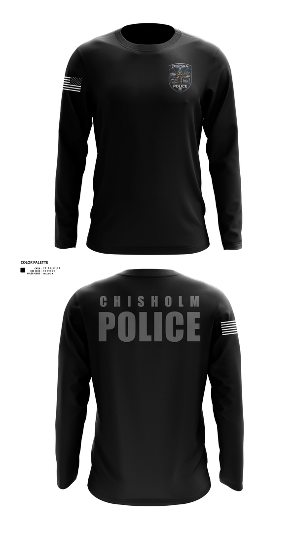 Long Sleeve Performance Shirt, Chisholm Police Department, Police, Teamtime, Team time, sublimation, custom sports apparel, team uniforms, spirit wear, spiritwear, sports uniforms, custom shirts, team store, custom team store, fundraiser sports, apparel fundraiser