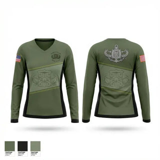Womens Long Sleeve Vneck Shirt, Mobile Police EOD Unit, Police, Teamtime, Team time, sublimation, custom sports apparel, team uniforms, spirit wear, spiritwear, sports uniforms, custom shirts, team store, custom team store, fundraiser sports, apparel fundraiser