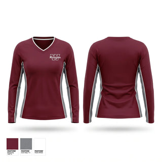 Womens Long Sleeve Vneck Shirt, Washington high school (Kansas city ks, Men's Basketball, Teamtime, Team time, sublimation, custom sports apparel, team uniforms, spirit wear, spiritwear, sports uniforms, custom shirts, team store, custom team store, fundraiser sports, apparel fundraiser