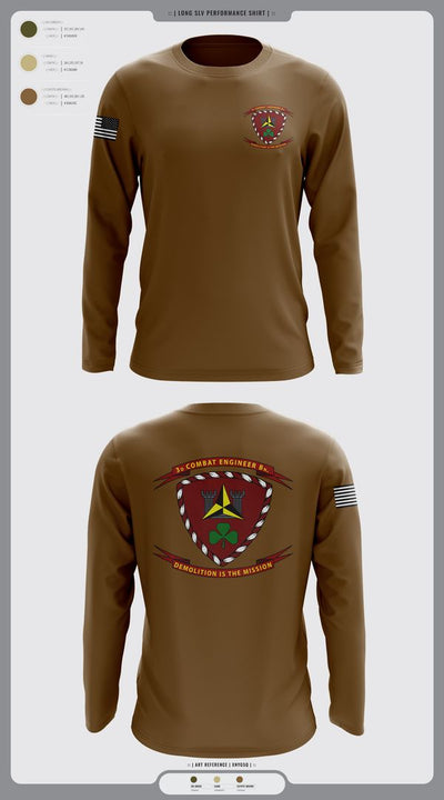 3d Combat Engineer Battalion 88033751 Long Sleeve Performance Shirt 3