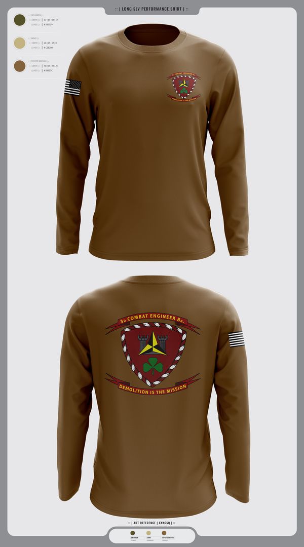 Long Sleeve Performance Shirt, 3d Combat Engineer Battalion, , Teamtime, Team time, sublimation, custom sports apparel, team uniforms, spirit wear, spiritwear, sports uniforms, custom shirts, team store, custom team store, fundraiser sports, apparel fundraiser