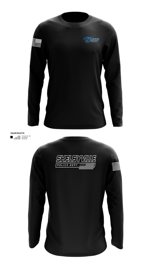 Long Sleeve Performance Shirt, Shelbyville Police Department (KY), Police, Teamtime, Team time, sublimation, custom sports apparel, team uniforms, spirit wear, spiritwear, sports uniforms, custom shirts, team store, custom team store, fundraiser sports, apparel fundraiser