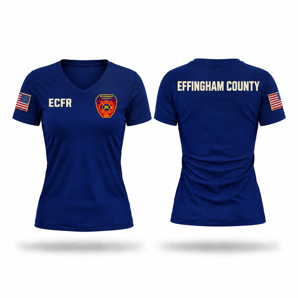 Womens Short Sleeve Vneck Shirt, ECFR, Fire Department, Teamtime, Team time, sublimation, custom sports apparel, team uniforms, spirit wear, spiritwear, sports uniforms, custom shirts, team store, custom team store, fundraiser sports, apparel fundraiser