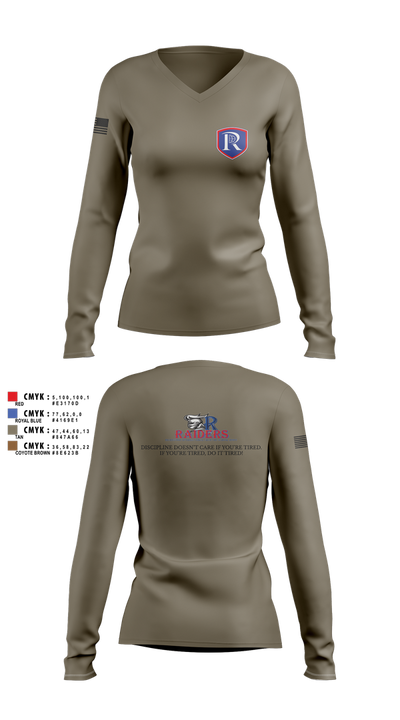 RICS Raiders 86682498 Women's Long Sleeve V-neck Shirt - 6