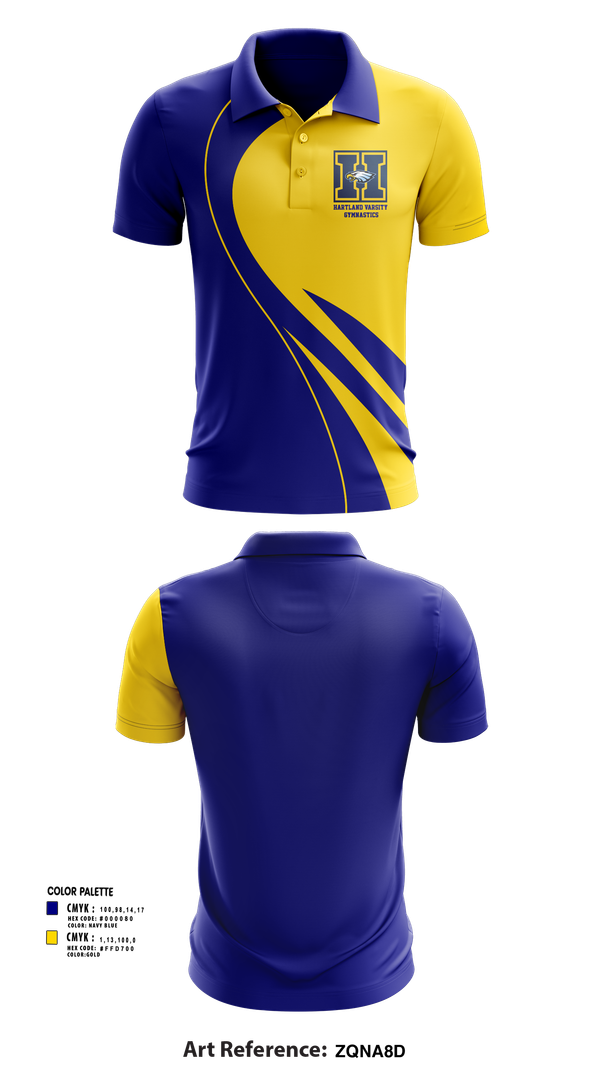 Short Sleeve Performance Polo, Hartland Varsity Gymnastics, Spirit Store, Teamtime, Team time, sublimation, custom sports apparel, team uniforms, spirit wear, spiritwear, sports uniforms, custom shirts, team store, custom team store, fundraiser sports, apparel fundraiser