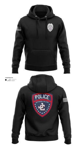Hoodie, Jefferson College Police Department, Police, Teamtime, Team time, sublimation, custom sports apparel, team uniforms, spirit wear, spiritwear, sports uniforms, custom shirts, team store, custom team store, fundraiser sports, apparel fundraiser