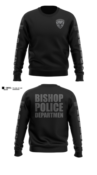 Crew Neck Sweatshirt, Bishop Police Department, Police, Teamtime, Team time, sublimation, custom sports apparel, team uniforms, spirit wear, spiritwear, sports uniforms, custom shirts, team store, custom team store, fundraiser sports, apparel fundraiser