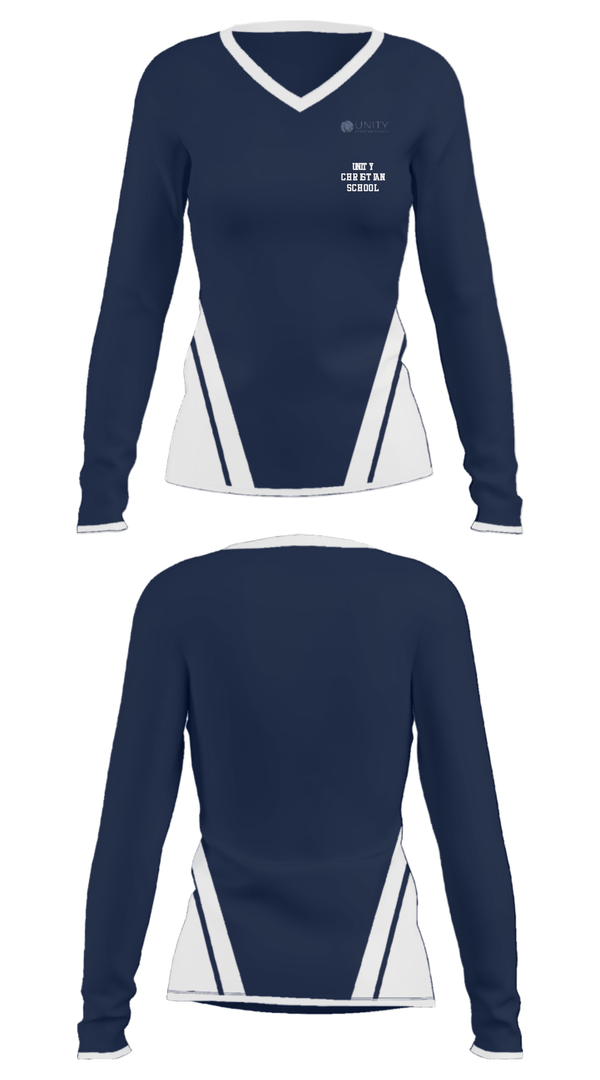 Women's Long Sleeve Vneck Shirt, Unity Christian School, Spirit Store, Teamtime, Team time, sublimation, custom sports apparel, team uniforms, spirit wear, spiritwear, sports uniforms, custom shirts, team store, custom team store, fundraiser sports, apparel fundraiser