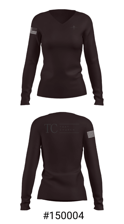 That Church 77012117 Women's Long Sleeve V-neck Shirt - 20