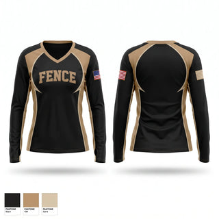 Womens Long Sleeve Vneck Shirt, Fence, Fire Department, Teamtime, Team time, sublimation, custom sports apparel, team uniforms, spirit wear, spiritwear, sports uniforms, custom shirts, team store, custom team store, fundraiser sports, apparel fundraiser