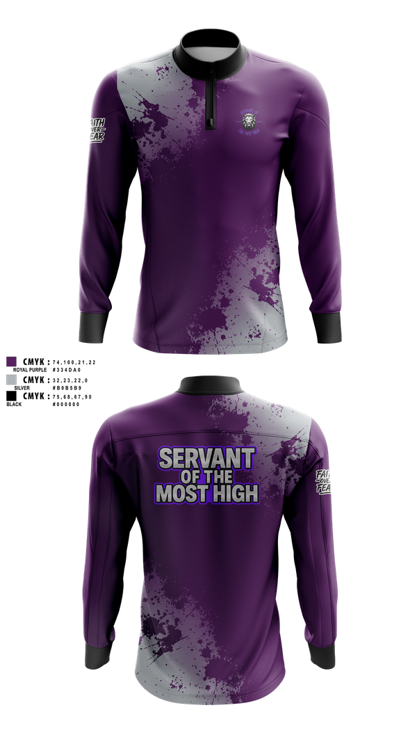 Quarter Zip Jacket, Servants Of The Most High, Golf, Teamtime, Team time, sublimation, custom sports apparel, team uniforms, spirit wear, spiritwear, sports uniforms, custom shirts, team store, custom team store, fundraiser sports, apparel fundraiser
