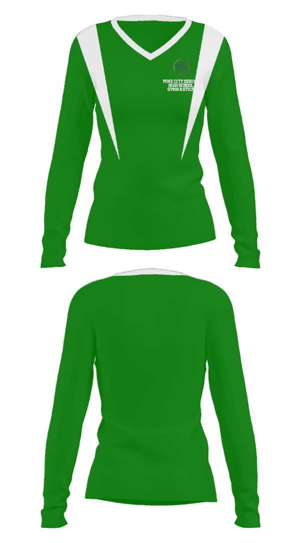 Women's Long Sleeve Vneck Shirt, Pine City Senior High School Gymnastics, Spirit Store, Teamtime, Team time, sublimation, custom sports apparel, team uniforms, spirit wear, spiritwear, sports uniforms, custom shirts, team store, custom team store, fundraiser sports, apparel fundraiser