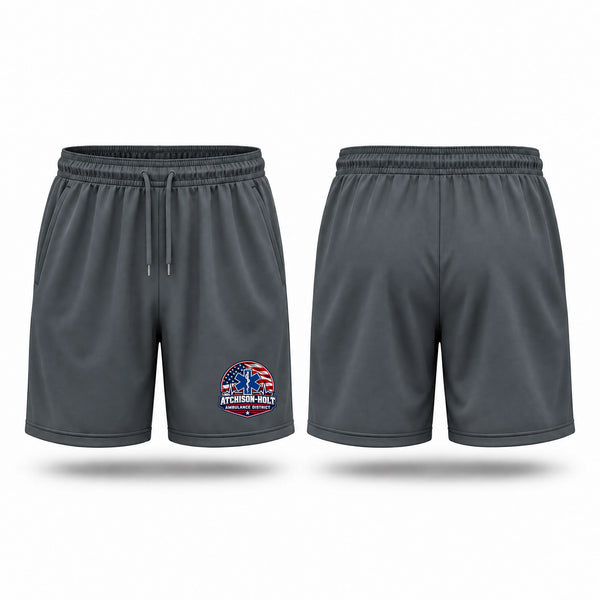 Athletic Shorts With Pockets, Atchison Holt Ambulance District, EMS/EMT, Teamtime, Team time, sublimation, custom sports apparel, team uniforms, spirit wear, spiritwear, sports uniforms, custom shirts, team store, custom team store, fundraiser sports, apparel fundraiser
