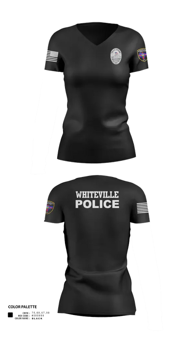 Whiteville Police Department 3573610 Women's Short Sleeve V-neck Shirt - 30