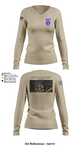 Womens Long Sleeve Vneck Shirt, CHO, Army, Teamtime, Team time, sublimation, custom sports apparel, team uniforms, spirit wear, spiritwear, sports uniforms, custom shirts, team store, custom team store, fundraiser sports, apparel fundraiser
