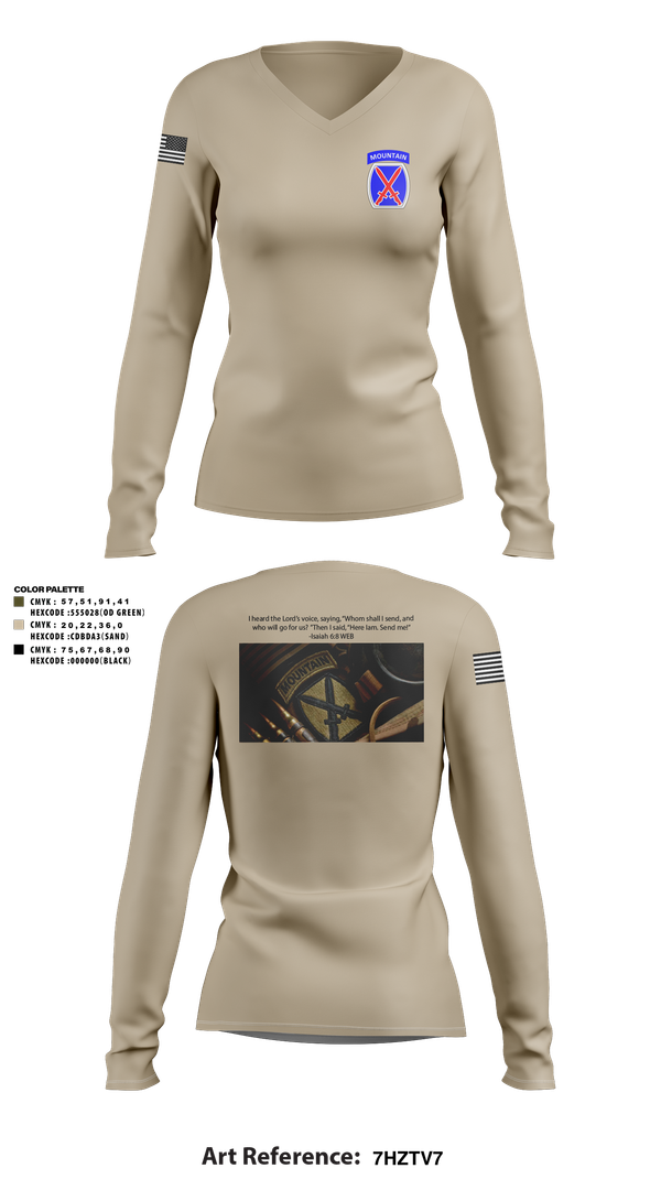 Womens Long Sleeve Vneck Shirt, CHO, Army, Teamtime, Team time, sublimation, custom sports apparel, team uniforms, spirit wear, spiritwear, sports uniforms, custom shirts, team store, custom team store, fundraiser sports, apparel fundraiser