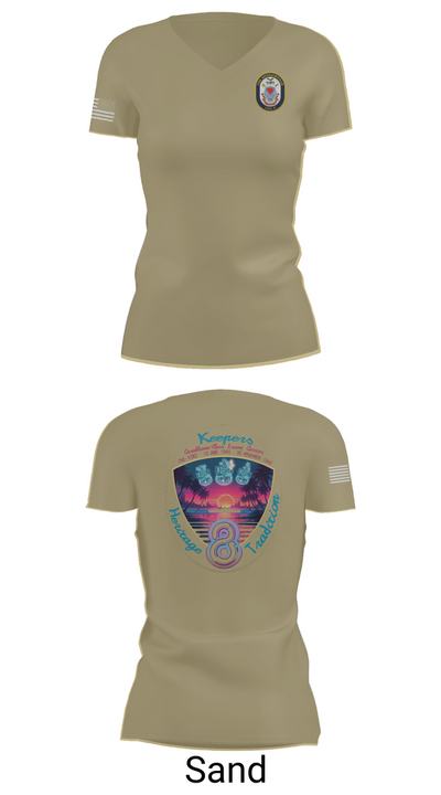 USS Bougainville CPO 89131174 Women's Short Sleeve V-neck Shirt - 84