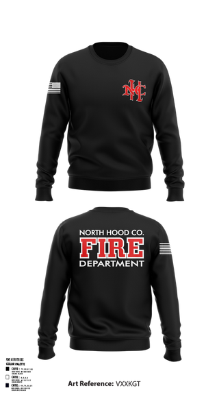 Crew Neck Sweatshirt, North Hood County Volunteer Fire Department, Fire Department, Teamtime, Team time, sublimation, custom sports apparel, team uniforms, spirit wear, spiritwear, sports uniforms, custom shirts, team store, custom team store, fundraiser sports, apparel fundraiser