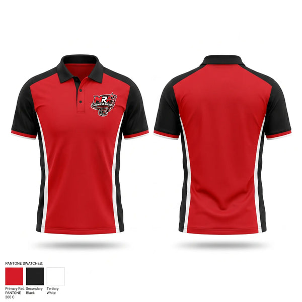 Short Sleeve Performance Polo, Midwest Rivals Allstar, Cheer, Teamtime, Team time, sublimation, custom sports apparel, team uniforms, spirit wear, spiritwear, sports uniforms, custom shirts, team store, custom team store, fundraiser sports, apparel fundraiser