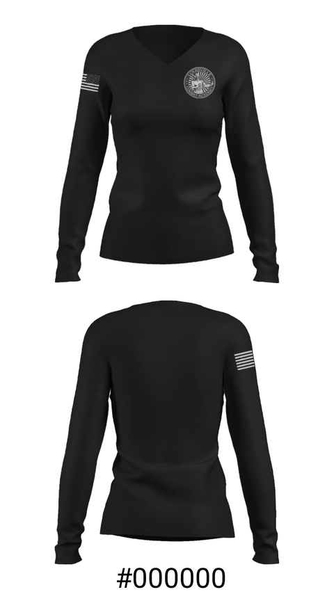 Women's Long Sleeve Vneck Shirt, Louisville Combat Academy Wrestling, Wrestling, Teamtime, Team time, sublimation, custom sports apparel, team uniforms, spirit wear, spiritwear, sports uniforms, custom shirts, team store, custom team store, fundraiser sports, apparel fundraiser