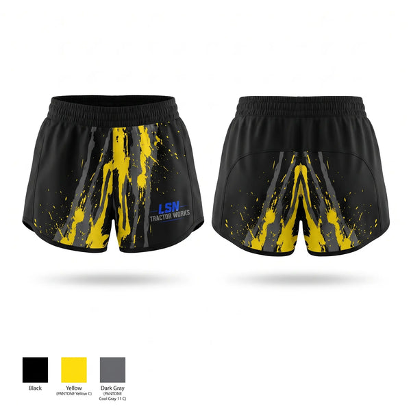 Womens Shorts, LSN Tractor Works, Police, Teamtime, Team time, sublimation, custom sports apparel, team uniforms, spirit wear, spiritwear, sports uniforms, custom shirts, team store, custom team store, fundraiser sports, apparel fundraiser