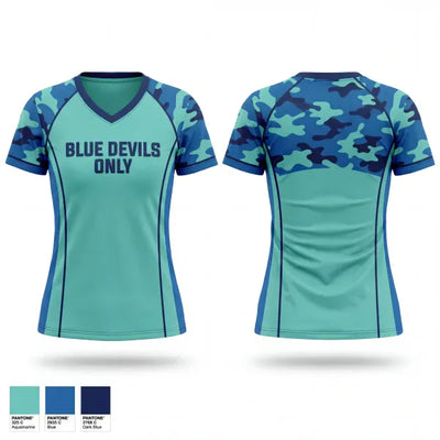 Blue Devils 92581883 Women's Short Sleeve V-neck Shirt - 1
