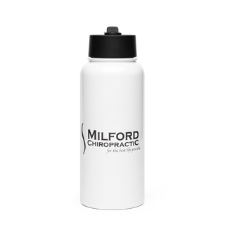 Milford Chiropractic Stainless Steel Water Bottle with a Straw Lid