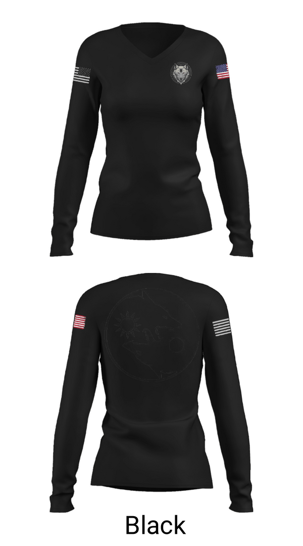 Women's Long Sleeve Vneck Shirt, Blacksmith s, National Guard, Teamtime, Team time, sublimation, custom sports apparel, team uniforms, spirit wear, spiritwear, sports uniforms, custom shirts, team store, custom team store, fundraiser sports, apparel fundraiser