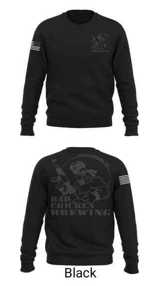 Crew Neck Sweatshirt, Bad Chicken Brewing, Army, Teamtime, Team time, sublimation, custom sports apparel, team uniforms, spirit wear, spiritwear, sports uniforms, custom shirts, team store, custom team store, fundraiser sports, apparel fundraiser
