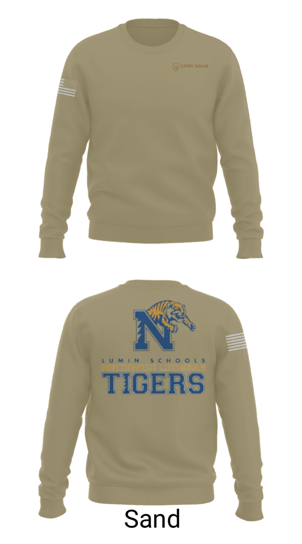 Crew Neck Sweatshirt, Northwest Lutheran School, Spirit Store, Teamtime, Team time, sublimation, custom sports apparel, team uniforms, spirit wear, spiritwear, sports uniforms, custom shirts, team store, custom team store, fundraiser sports, apparel fundraiser