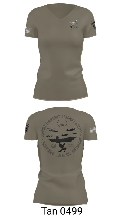 STAGING FACILITY 22010365 Women's Short Sleeve V-neck Shirt - 36
