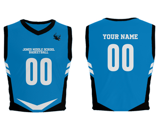 Mens Basketball Jersey, Jones Middle School Basketball, Men's Basketball, Teamtime, Team time, sublimation, custom sports apparel, team uniforms, spirit wear, spiritwear, sports uniforms, custom shirts, team store, custom team store, fundraiser sports, apparel fundraiser