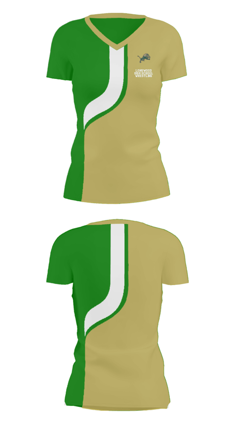 Women's Short Sleeve Vneck Shirt, Longwood High School Wrestling, Wrestling, Teamtime, Team time, sublimation, custom sports apparel, team uniforms, spirit wear, spiritwear, sports uniforms, custom shirts, team store, custom team store, fundraiser sports, apparel fundraiser
