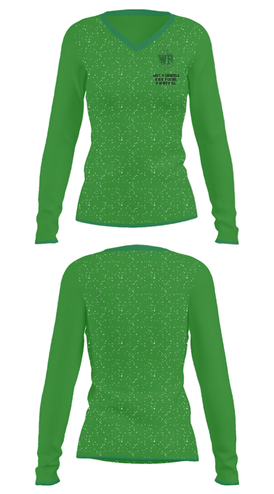 West Bloomfield High School Basketball 57189773 Women's Long Sleeve V-neck Shirt - 34