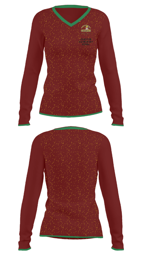 Women's Long Sleeve Vneck Shirt, Charlton Elementary School, Spirit Store, Teamtime, Team time, sublimation, custom sports apparel, team uniforms, spirit wear, spiritwear, sports uniforms, custom shirts, team store, custom team store, fundraiser sports, apparel fundraiser