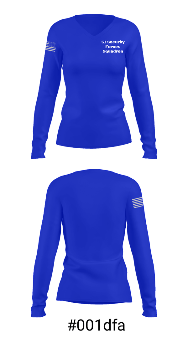 Women's Long Sleeve Vneck Shirt, 51 Security Forces Squadron, , Teamtime, Team time, sublimation, custom sports apparel, team uniforms, spirit wear, spiritwear, sports uniforms, custom shirts, team store, custom team store, fundraiser sports, apparel fundraiser