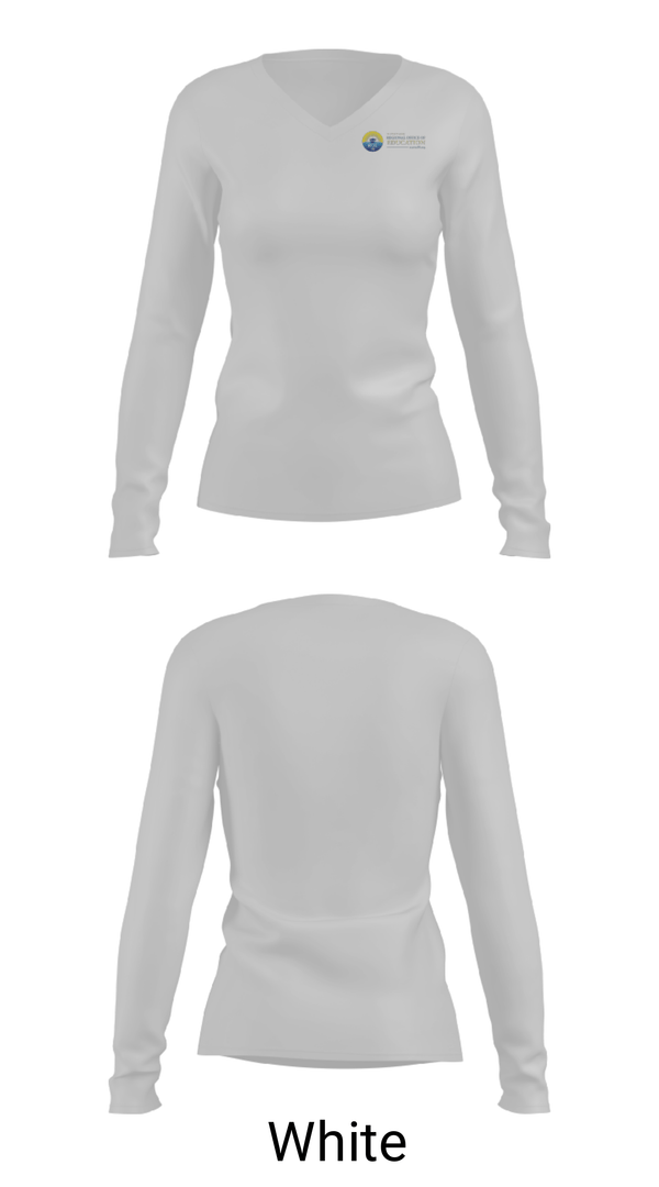 Women's Long Sleeve Vneck Shirt, St Clair Co Roe Safe School, Spirit Store, Teamtime, Team time, sublimation, custom sports apparel, team uniforms, spirit wear, spiritwear, sports uniforms, custom shirts, team store, custom team store, fundraiser sports, apparel fundraiser
