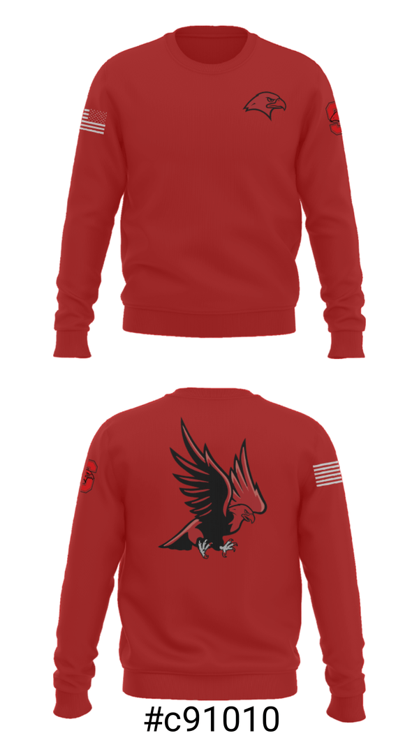 Crew Neck Sweatshirt, Saranac Youth Wrestling Club - Redhawks, Wrestling, Teamtime, Team time, sublimation, custom sports apparel, team uniforms, spirit wear, spiritwear, sports uniforms, custom shirts, team store, custom team store, fundraiser sports, apparel fundraiser