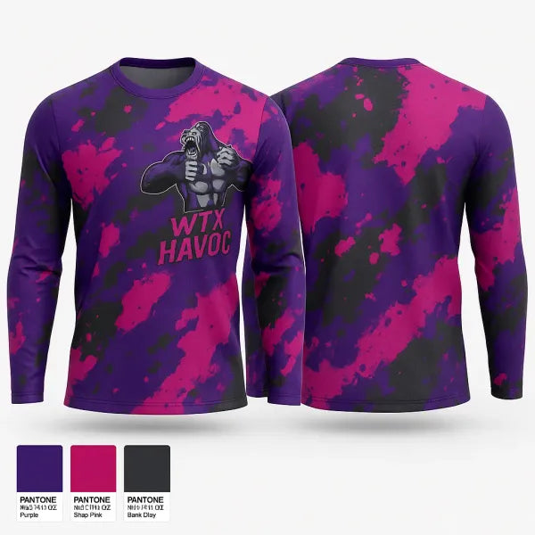 Long Sleeve Performance Shirt, WTX HAVOC, Baseball, Teamtime, Team time, sublimation, custom sports apparel, team uniforms, spirit wear, spiritwear, sports uniforms, custom shirts, team store, custom team store, fundraiser sports, apparel fundraiser