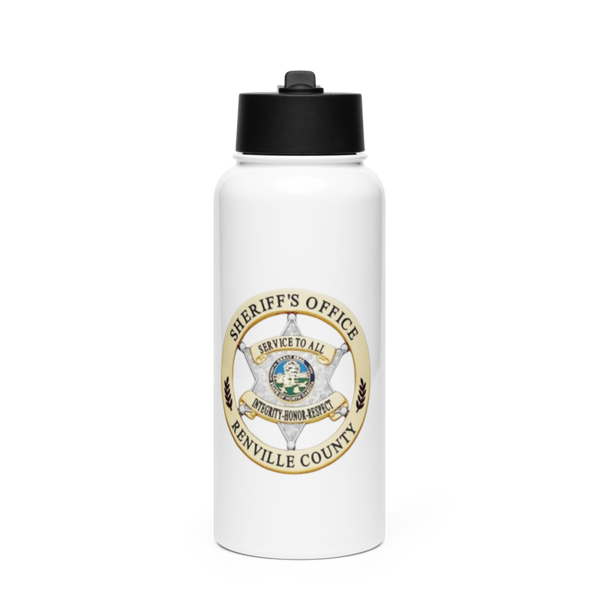 Renville County Sheriff's Office 38355062 Stainless Steel Water Bottle with a Straw Lid