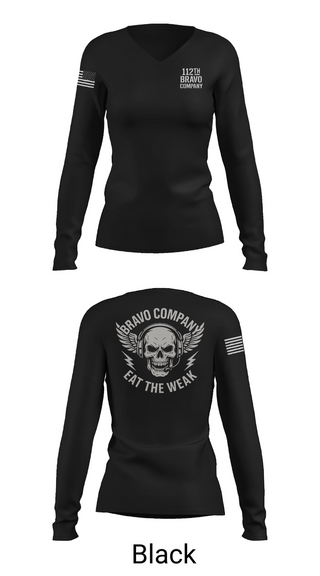 Womens Long Sleeve Vneck Shirt, 112th Signal Battalion B CO, , Teamtime, Team time, sublimation, custom sports apparel, team uniforms, spirit wear, spiritwear, sports uniforms, custom shirts, team store, custom team store, fundraiser sports, apparel fundraiser