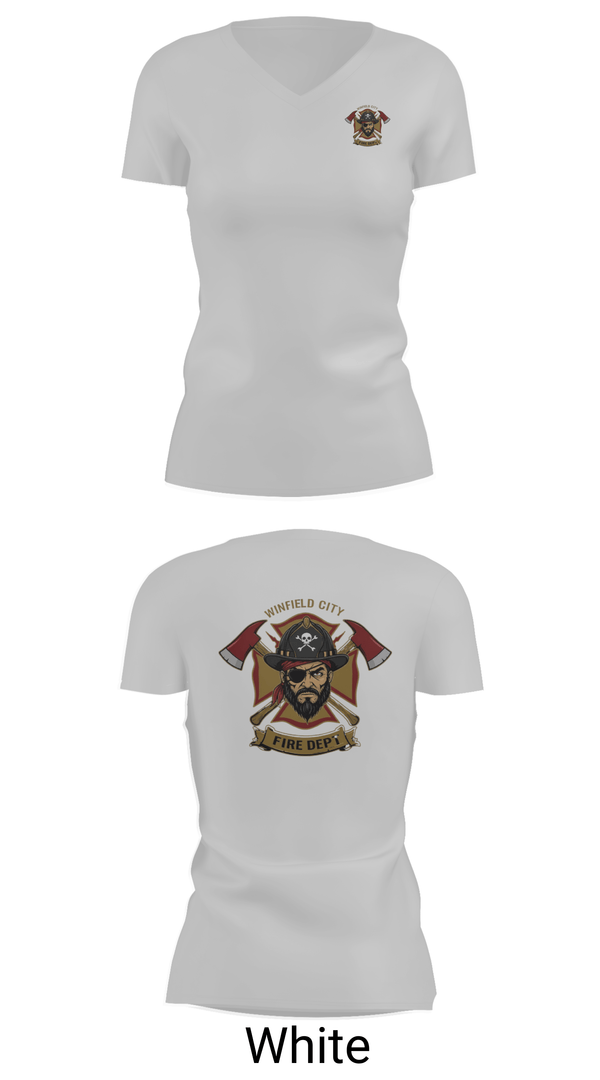 Womens Short Sleeve Vneck Shirt, Winfield, Fire Department, Teamtime, Team time, sublimation, custom sports apparel, team uniforms, spirit wear, spiritwear, sports uniforms, custom shirts, team store, custom team store, fundraiser sports, apparel fundraiser