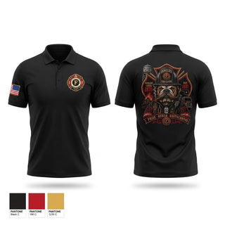 Short Sleeve Performance Polo, Okmulgee Firefighters, Fire Department, Teamtime, Team time, sublimation, custom sports apparel, team uniforms, spirit wear, spiritwear, sports uniforms, custom shirts, team store, custom team store, fundraiser sports, apparel fundraiser