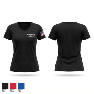 Womens Short Sleeve Vneck Shirt, Ridgeville Police, Police, Teamtime, Team time, sublimation, custom sports apparel, team uniforms, spirit wear, spiritwear, sports uniforms, custom shirts, team store, custom team store, fundraiser sports, apparel fundraiser