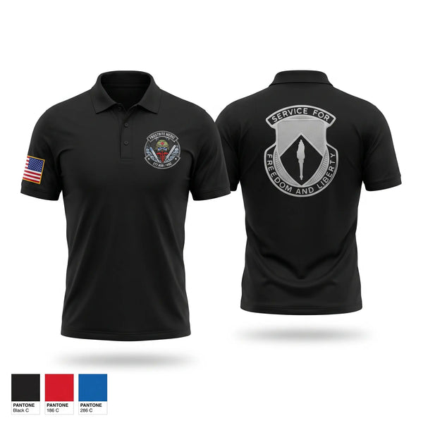 Short Sleeve Performance Polo, 277th ASB Frostbite Medics, Army, Teamtime, Team time, sublimation, custom sports apparel, team uniforms, spirit wear, spiritwear, sports uniforms, custom shirts, team store, custom team store, fundraiser sports, apparel fundraiser