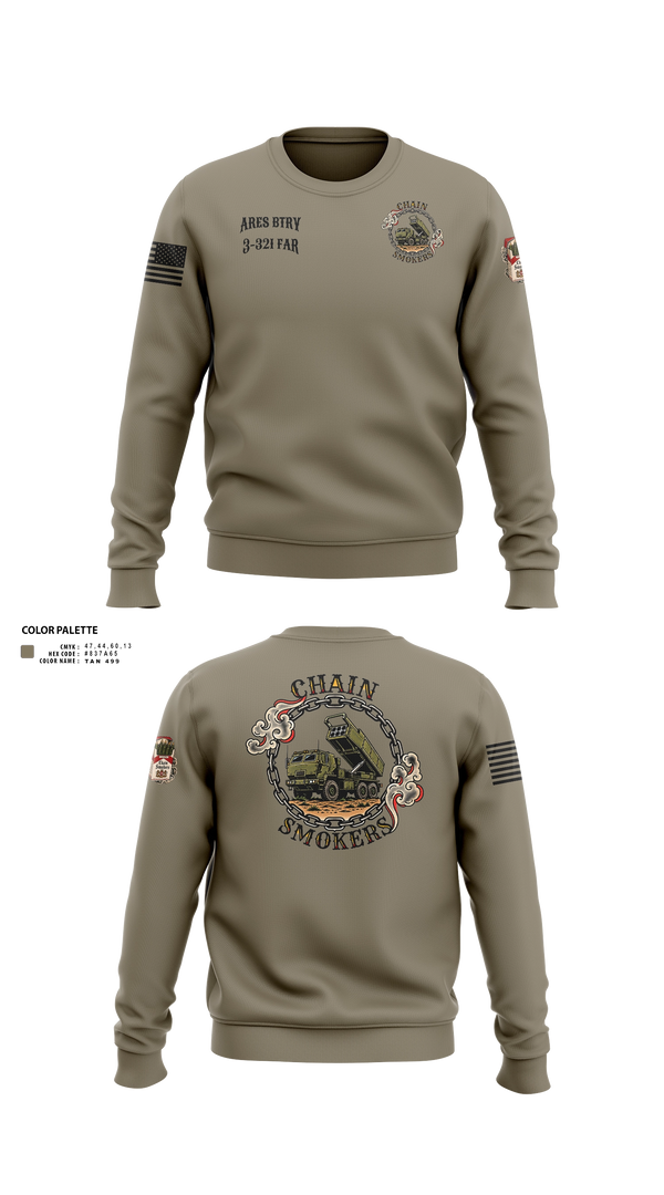 Crew Neck Sweatshirt, 1/A/3-321 FAR, Army, Teamtime, Team time, sublimation, custom sports apparel, team uniforms, spirit wear, spiritwear, sports uniforms, custom shirts, team store, custom team store, fundraiser sports, apparel fundraiser